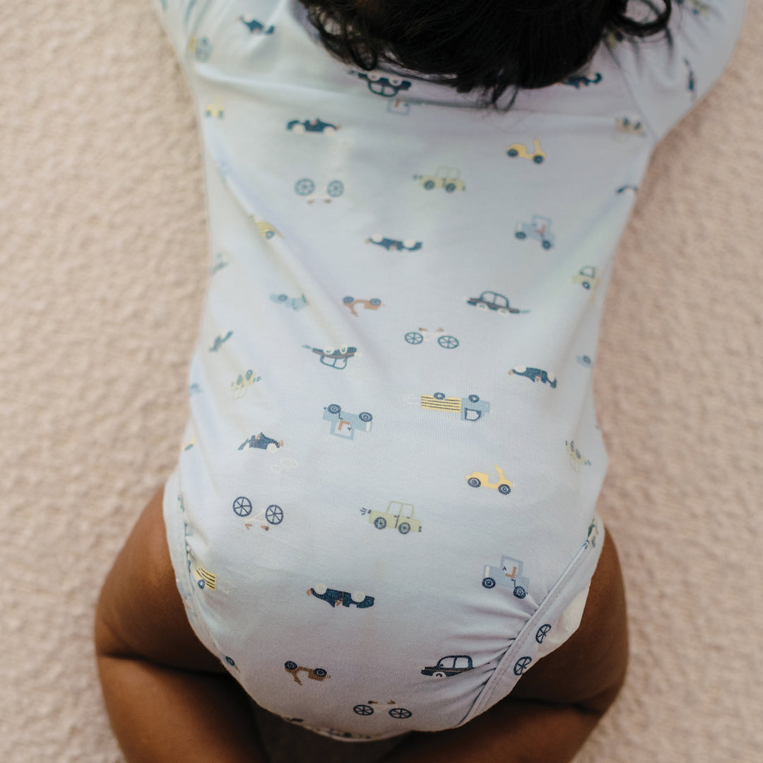 Comfy Bodysuit Long Sleeve - Blue Haze Cars
