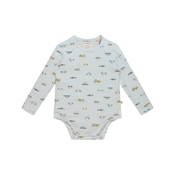 Comfy Bodysuit Long Sleeve - Blue Haze Cars