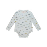 Comfy Bodysuit Long Sleeve - Blue Haze Cars