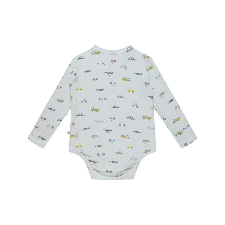Comfy Bodysuit Long Sleeve - Blue Haze Cars