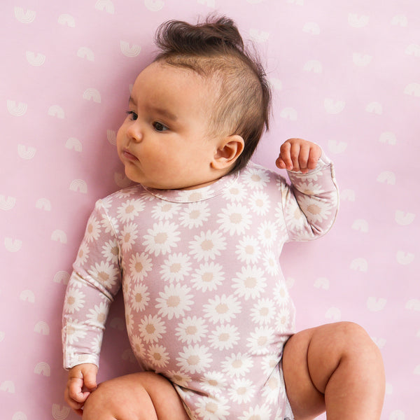 Comfy Bodysuit Long Sleeve - Lilac Daisy