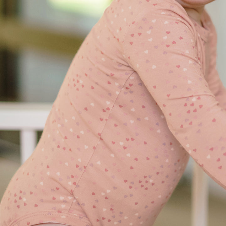 Comfy Bodysuit Long Sleeve - Pink Heart