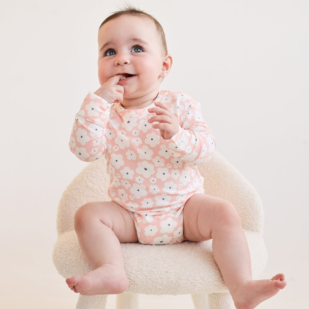 Comfy Bodysuit Long Sleeve - Petal Blooms
