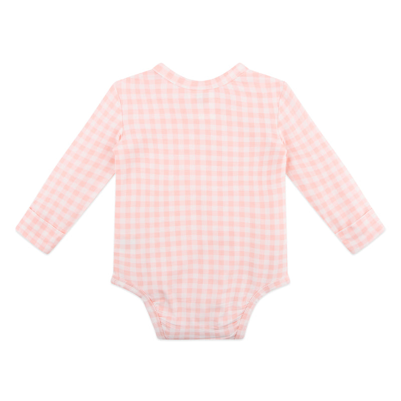 Comfy Bodysuit Long Sleeve - Petal Gingham