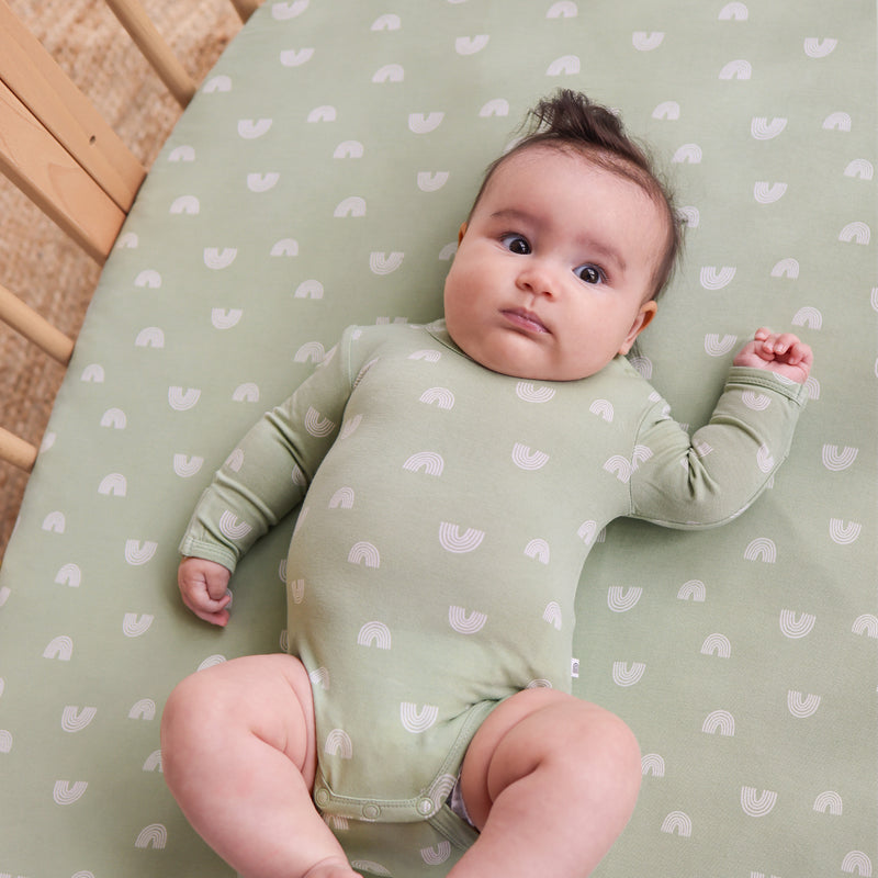 Comfy Bodysuit Long Sleeve - Sage Rainbow