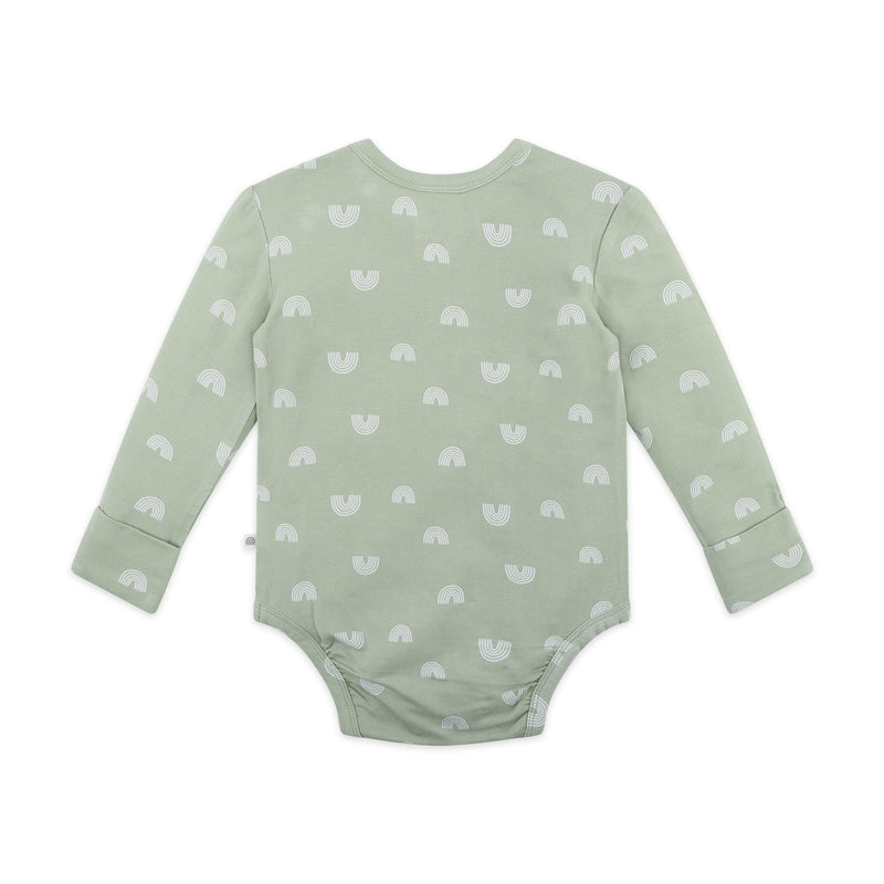 Comfy Bodysuit Long Sleeve - Sage Rainbow