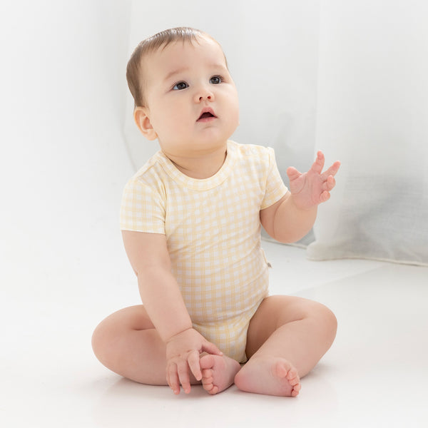 Comfy Bodysuit Short Sleeve - Goldie Check