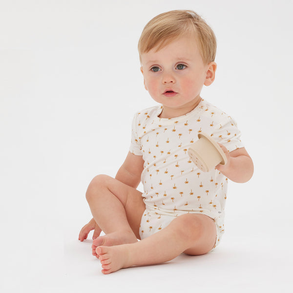 Comfy Bodysuit Short Sleeve - Neutral Palm
