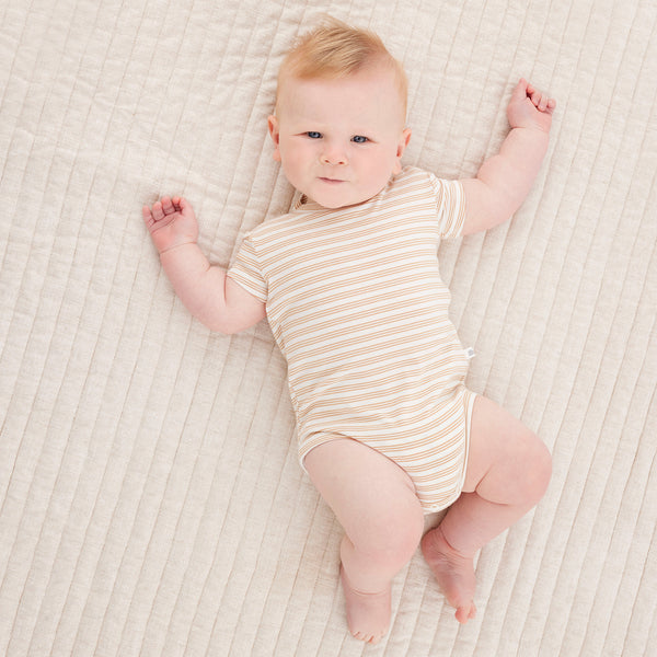 Comfy Bodysuit Short Sleeve - Neutral Stripe