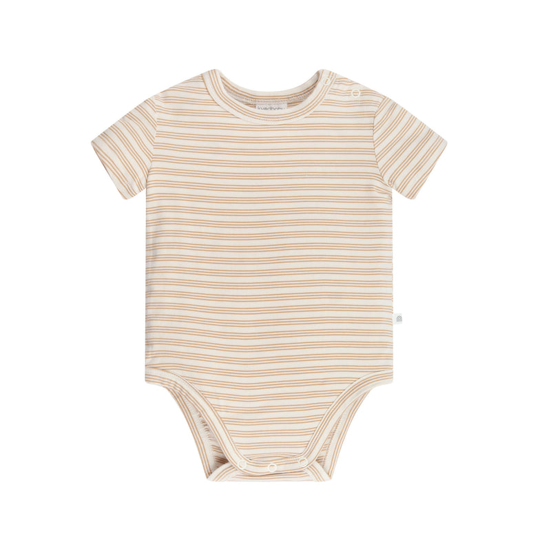 Comfy Bodysuit Short Sleeve - Neutral Stripe