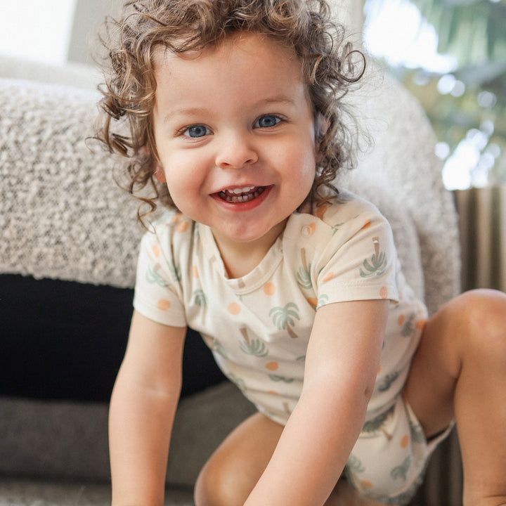 Comfy Short Sleeve Bodysuit - Palm Sunset