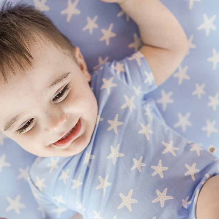 Comfy Short Sleeve Bodysuit - Star Fish Blue