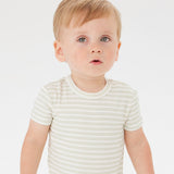 Comfy Bodysuit Short Sleeve - Sage Stripe