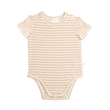 Comfy Bodysuit Short Sleeve - Sand Dune Stripe