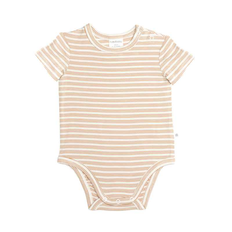 Comfy Bodysuit Short Sleeve - Sand Dune Stripe