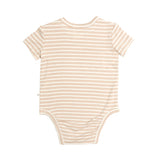 Comfy Bodysuit Short Sleeve - Sand Dune Stripe