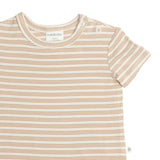 Comfy Bodysuit Short Sleeve - Sand Dune Stripe