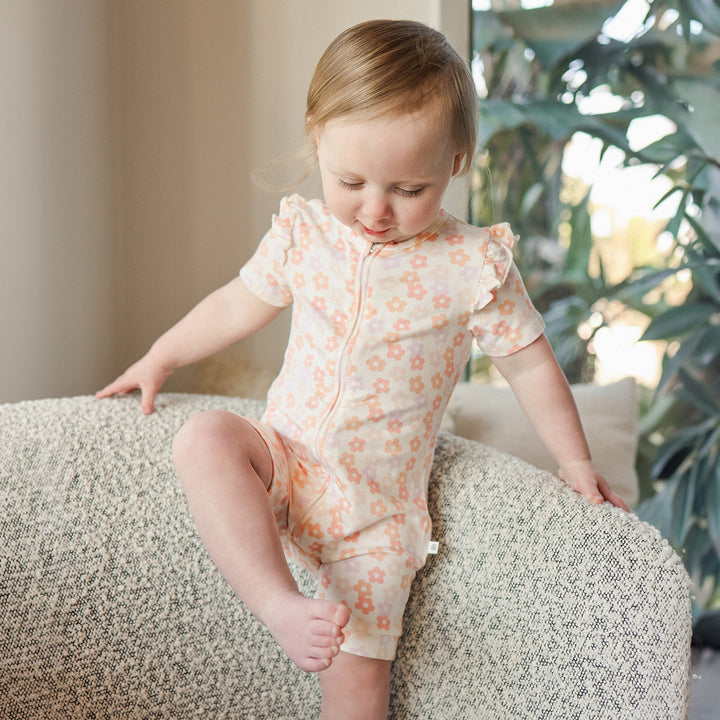 Frill Short Sleeve Onesie - Blooms