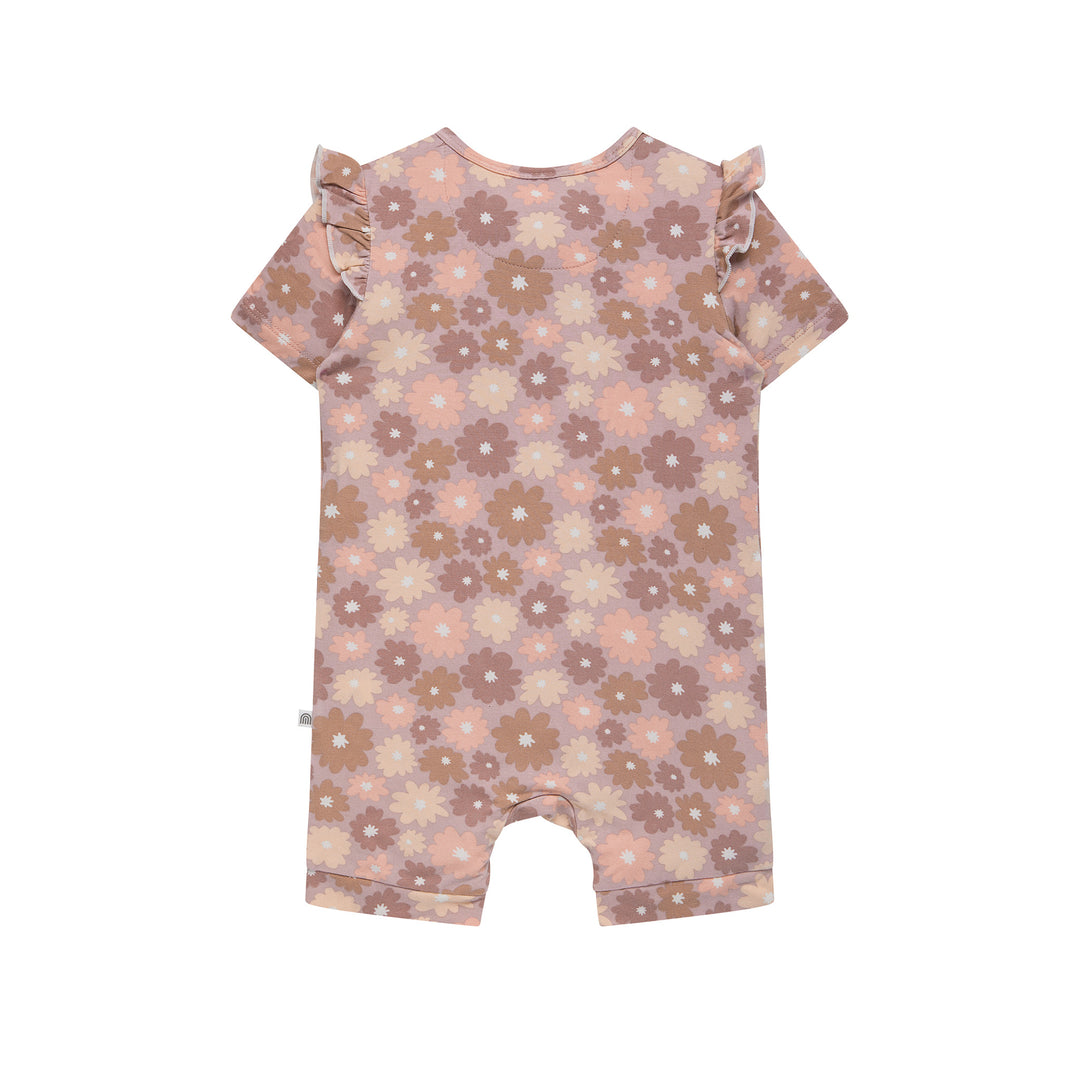 Day Or Night Short Sleeve Frill Onesie - Bold Floral