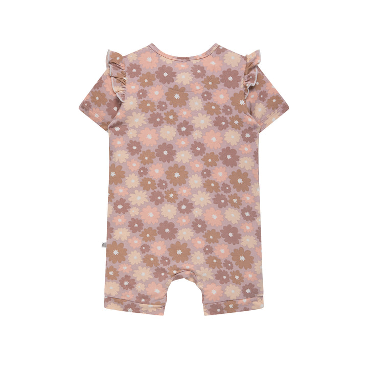 Day Or Night Short Sleeve Frill Onesie - Bold Floral