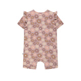 Day Or Night Short Sleeve Frill Onesie - Bold Floral