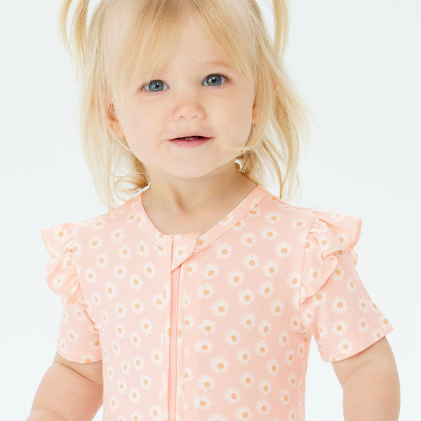 Day or Night Short Sleeve Frill Onesie - Daisy Charm