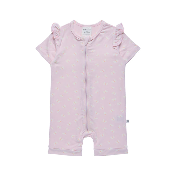 Frill Short Sleeve Onesie - Lilac Flutter