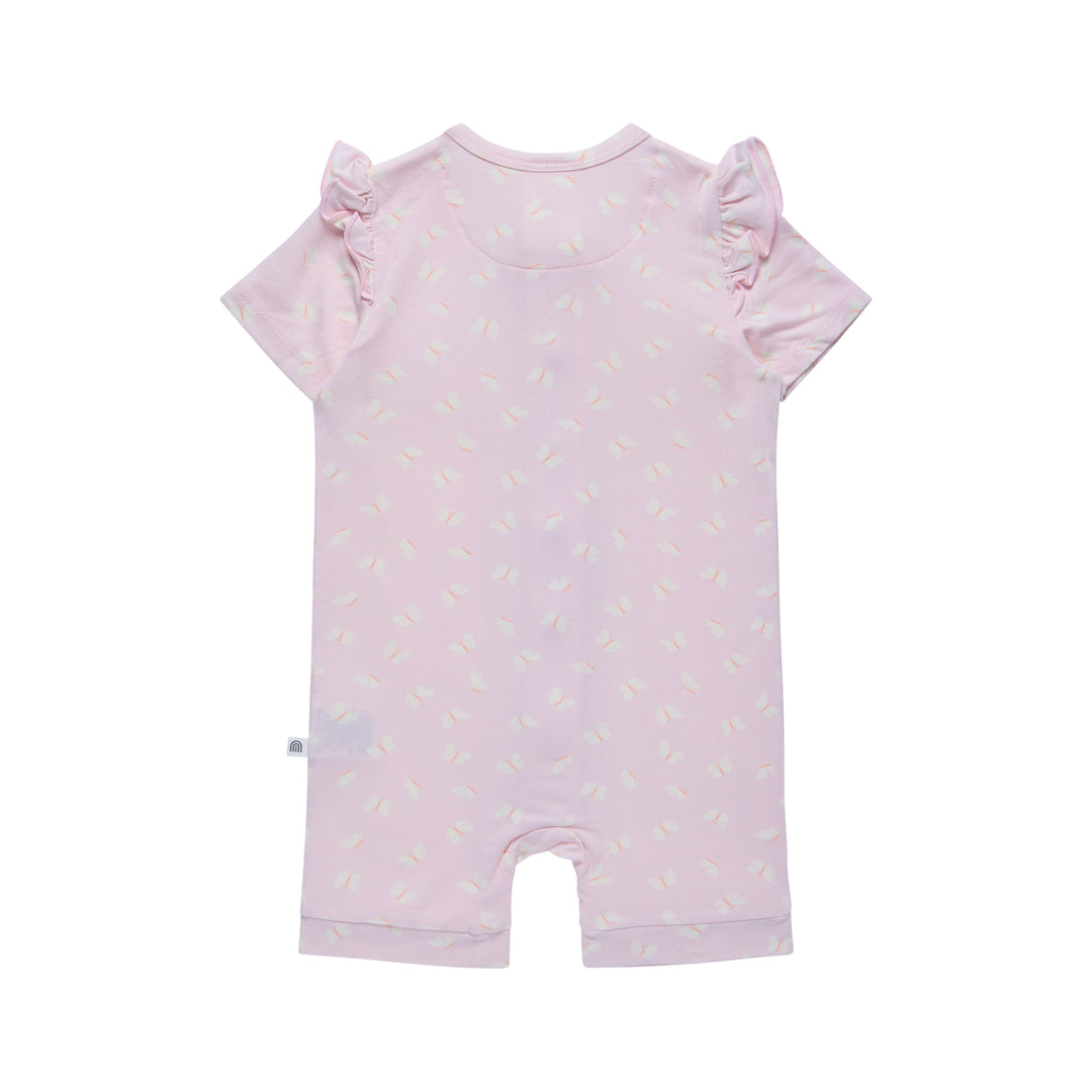 Frill Short Sleeve Onesie - Lilac Flutter