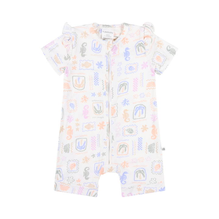 Frill Short Sleeve Onesie - Resort