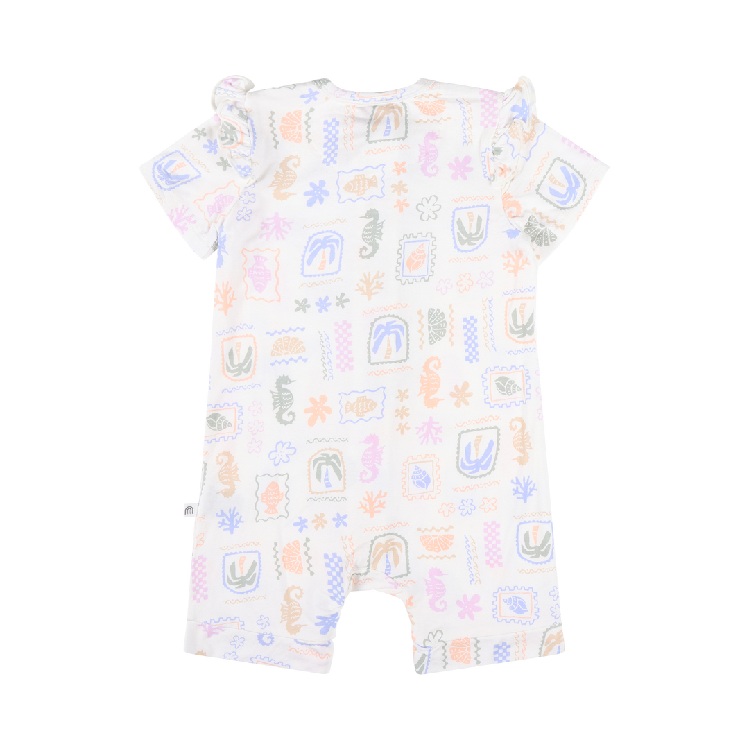 Frill Short Sleeve Onesie - Resort