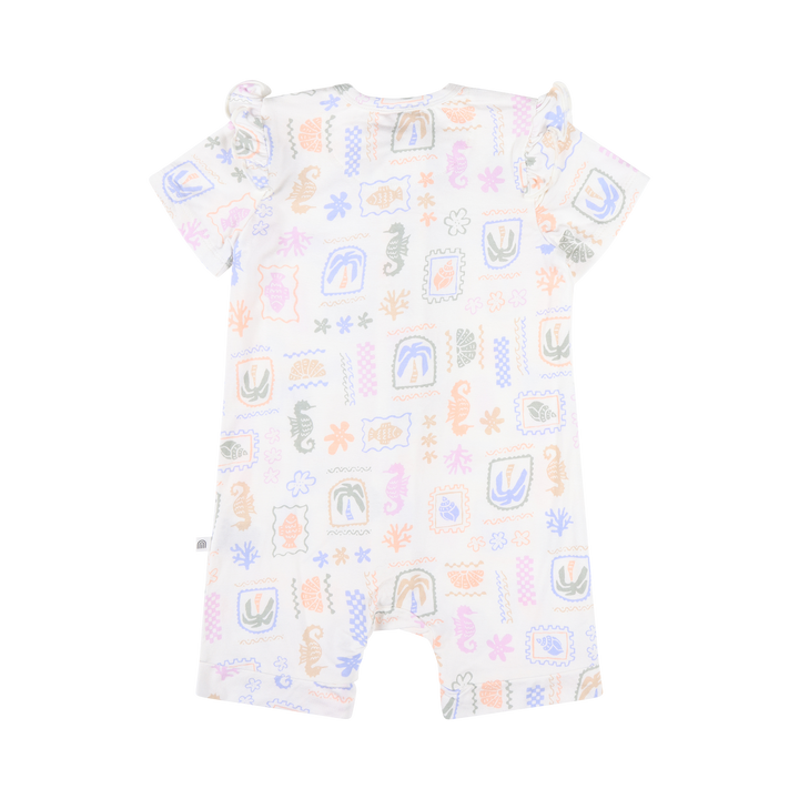 Frill Short Sleeve Onesie - Resort