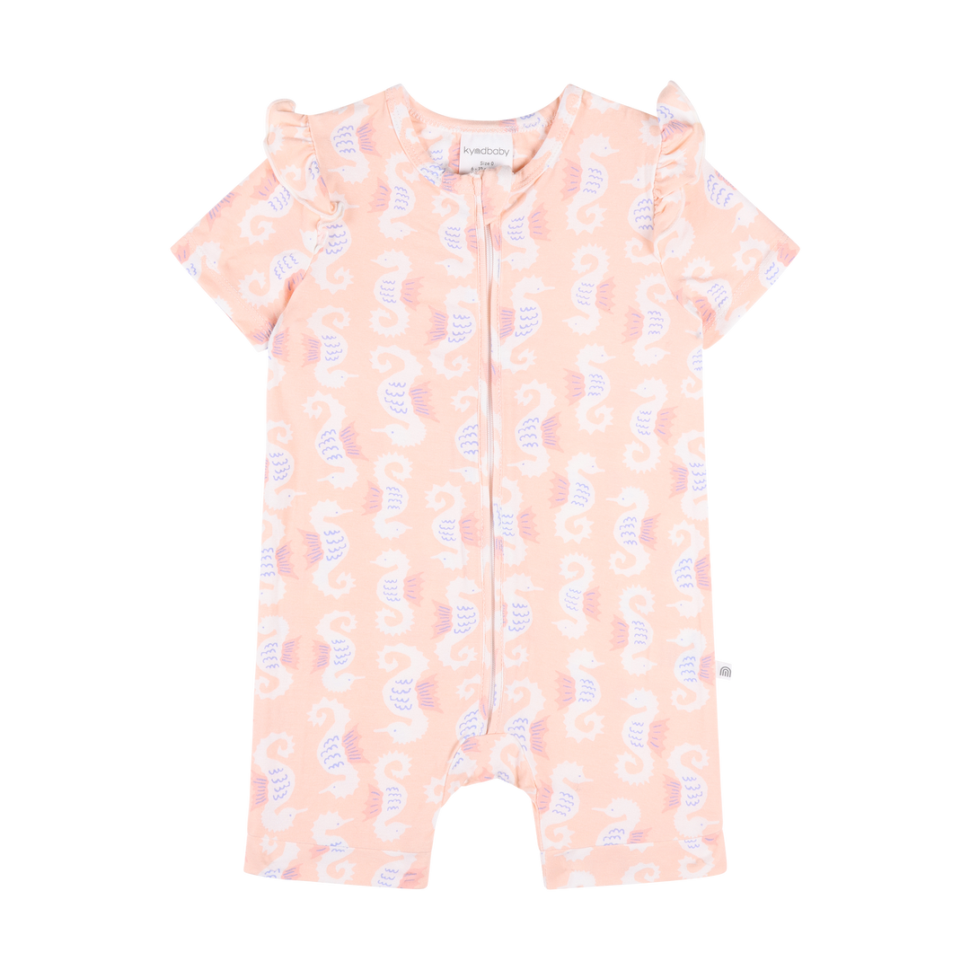 Frill Short Sleeve Onesie - Seahorse
