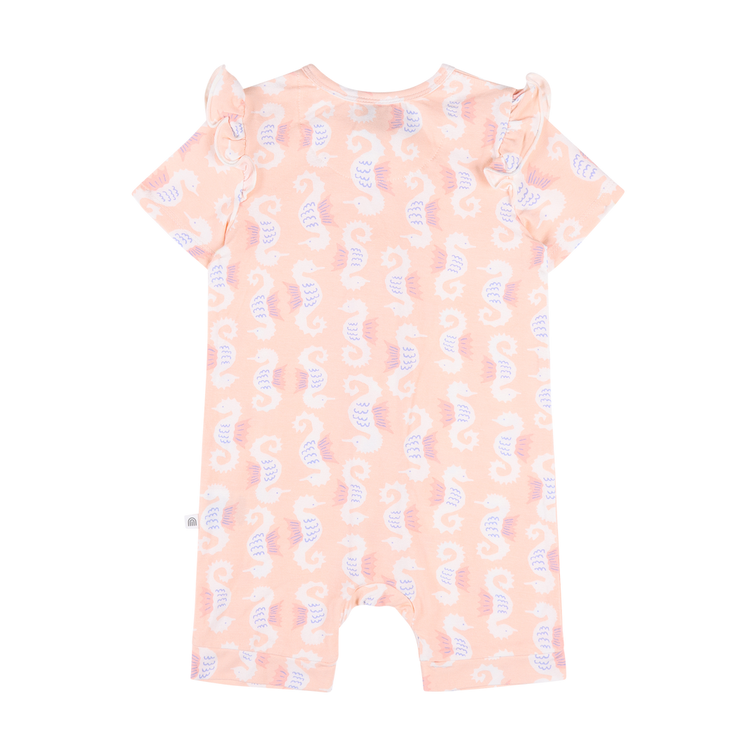 Frill Short Sleeve Onesie - Seahorse