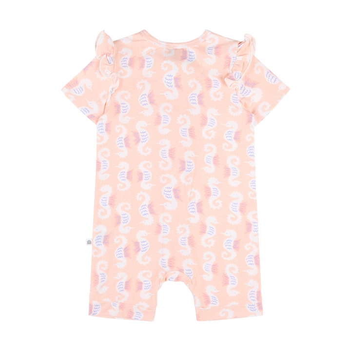 Frill Short Sleeve Onesie - Seahorse
