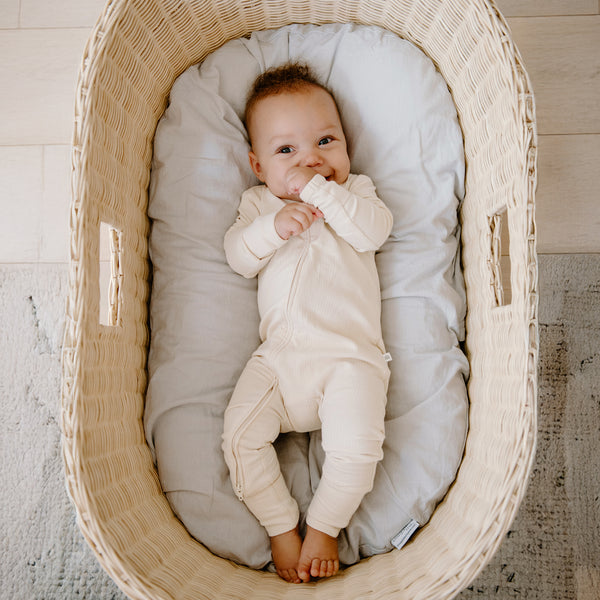 Rib Day or Night Onesie - Oat