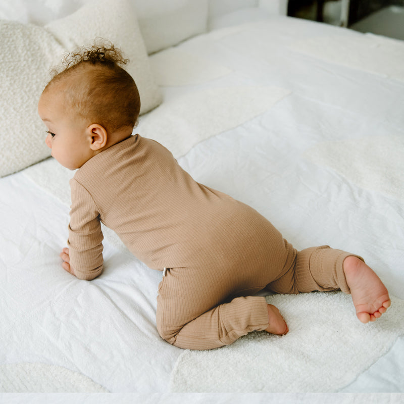 Rib Day Or Night Onesie - Mocha