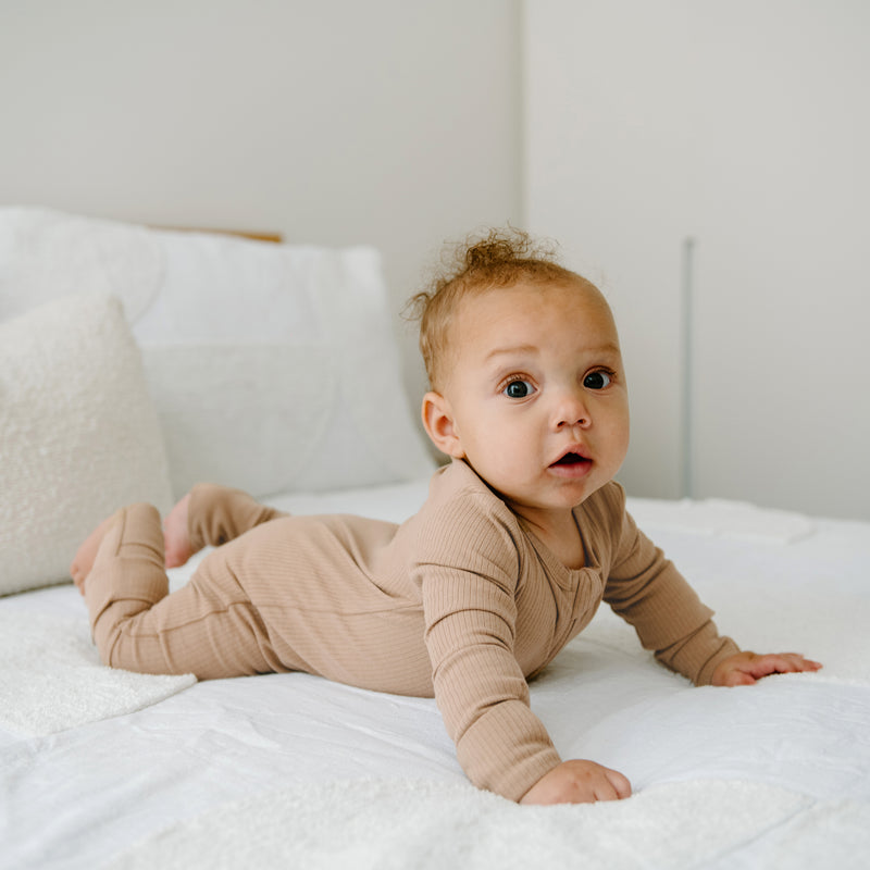 Rib Day Or Night Onesie - Mocha