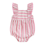 Frilled Woven Romper - Strawberry