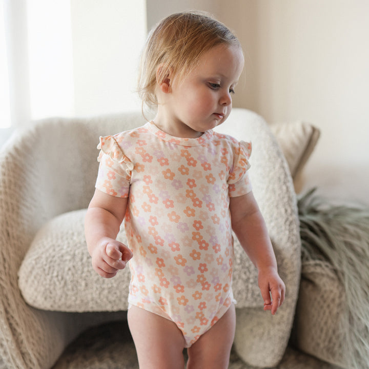 Frill Short Sleeve Bodysuit - Blooms