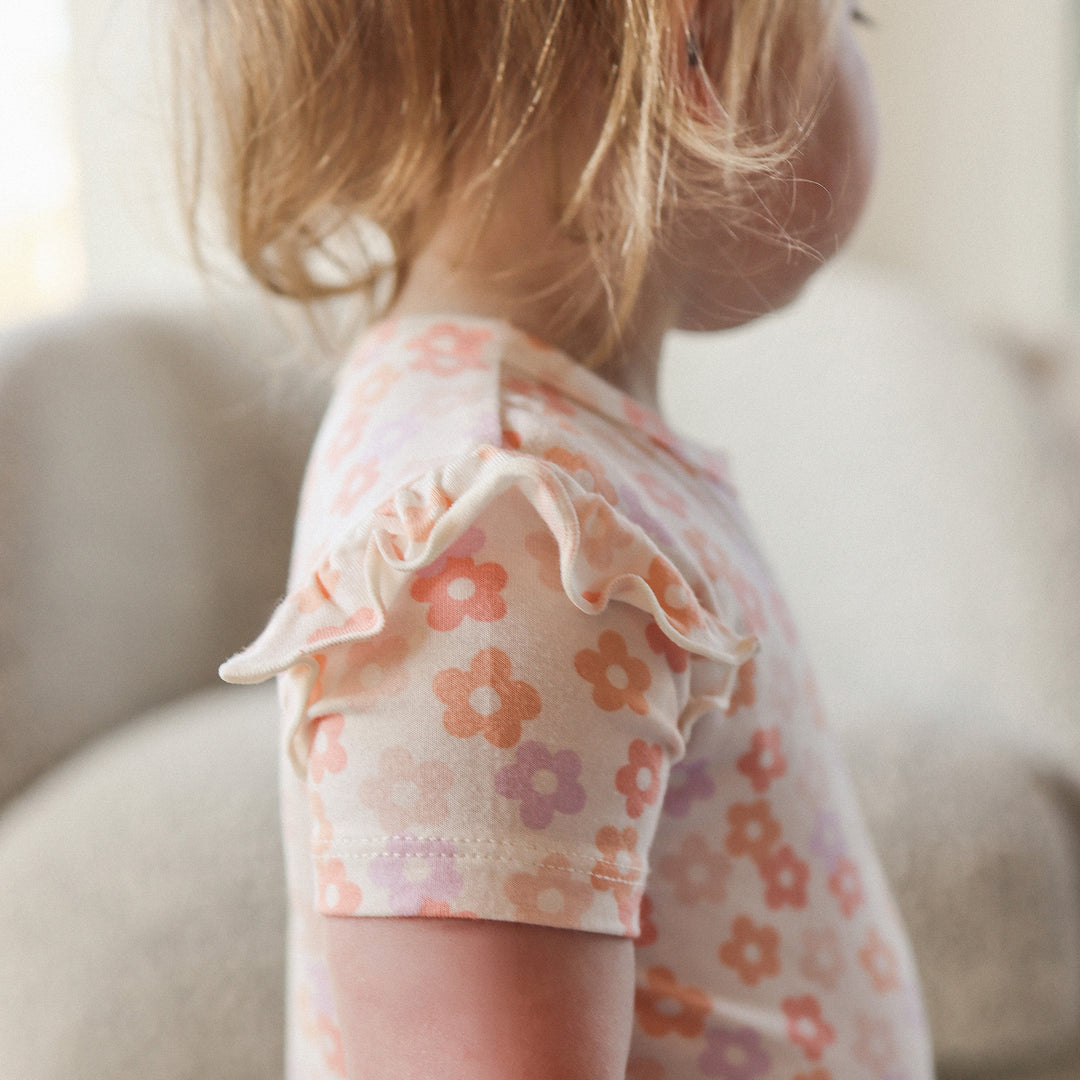 Frill Short Sleeve Bodysuit - Blooms