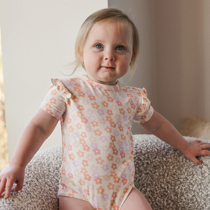 Frill Short Sleeve Bodysuit - Blooms