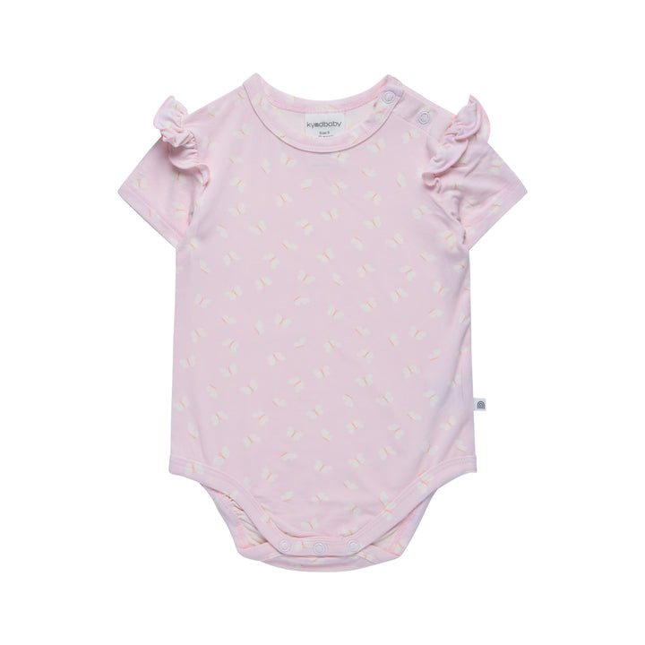 Frill Short Sleeve Bodysuit - Lilac Flutter
