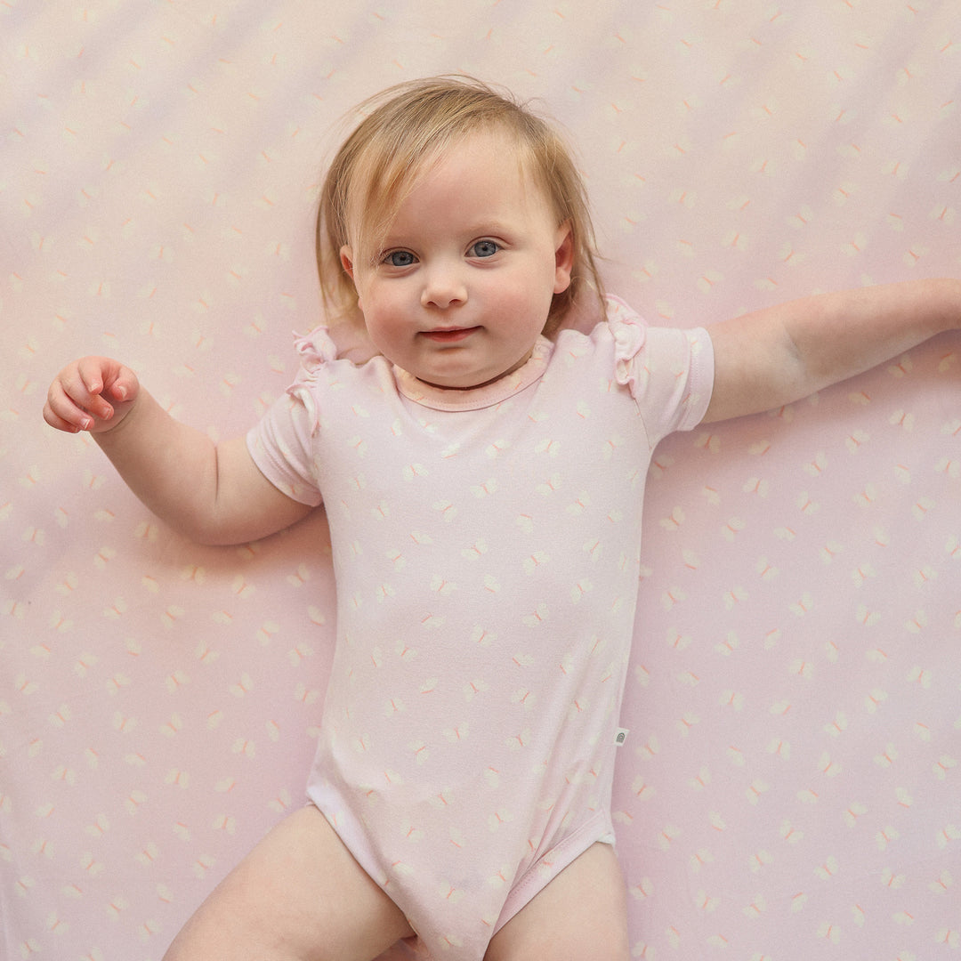 Fitted Cot Sheet - Lilac Flutter