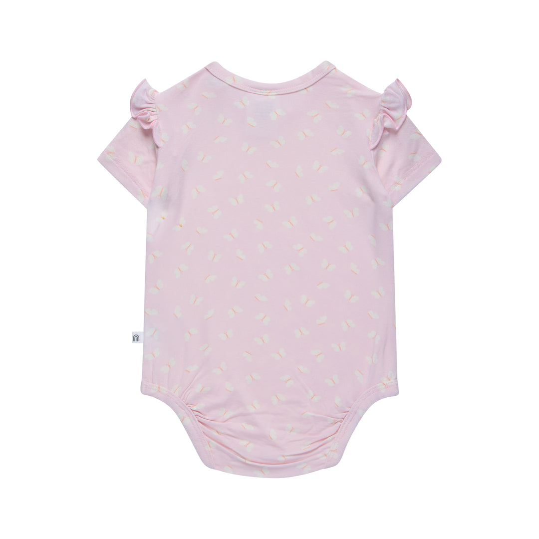 Frill Short Sleeve Bodysuit - Lilac Flutter