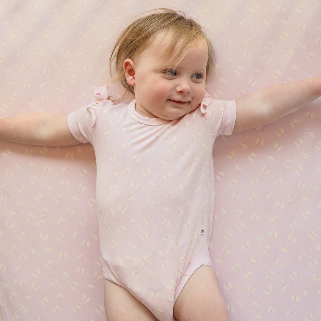 Fitted Cot Sheet - Lilac Flutter
