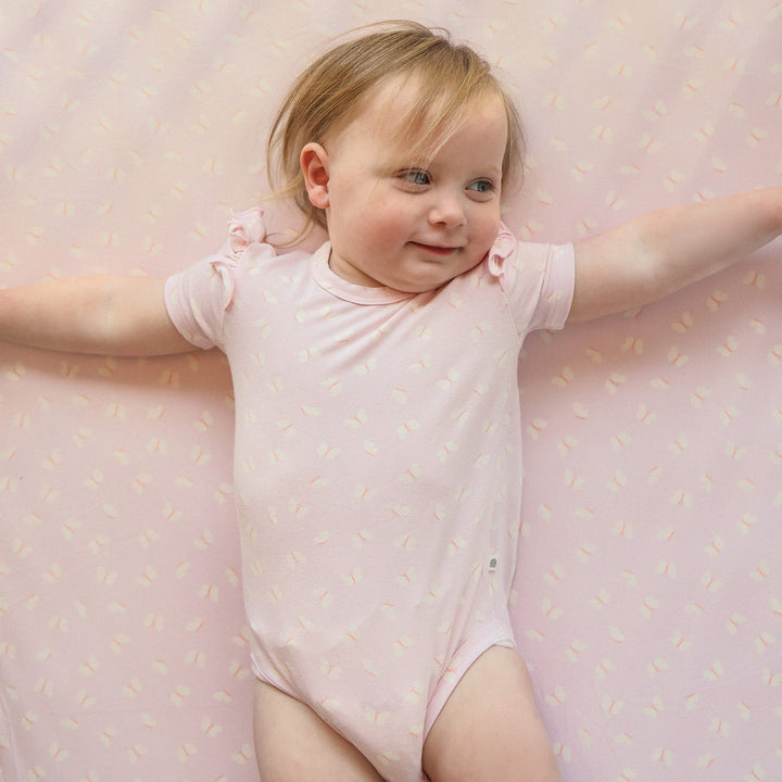Fitted Cot Sheet - Lilac Flutter