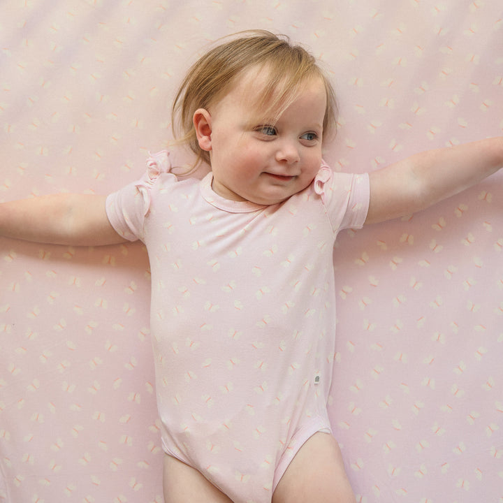 Frill Short Sleeve Bodysuit - Lilac Flutter