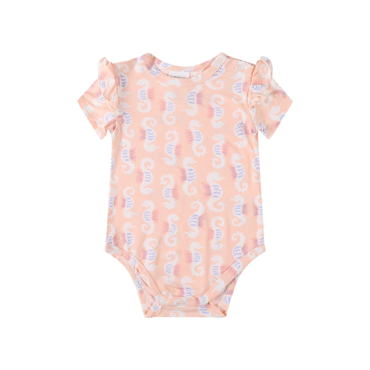 Frill Short Sleeve Bodysuit - Seahorse
