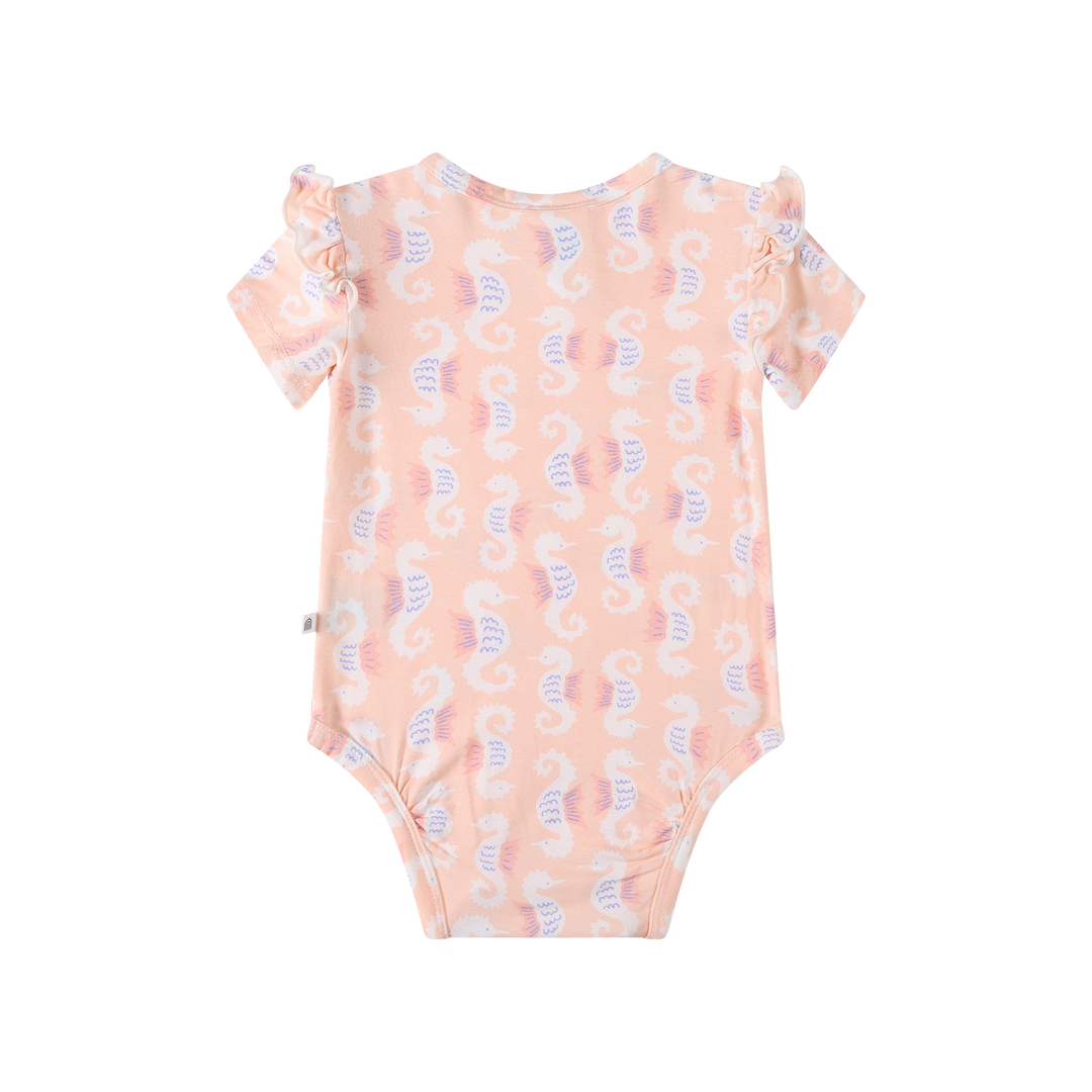 Frill Short Sleeve Bodysuit - Seahorse