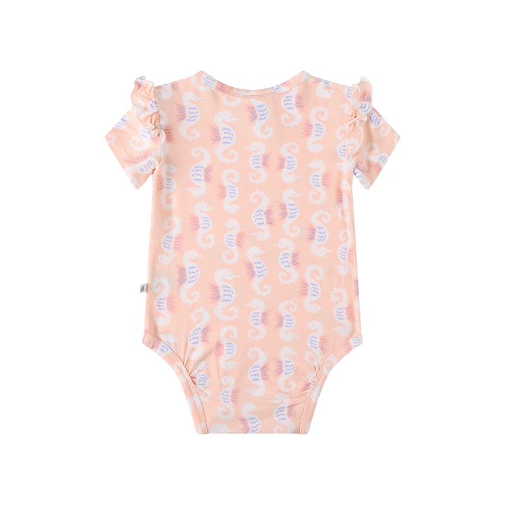 Frill Short Sleeve Bodysuit - Seahorse